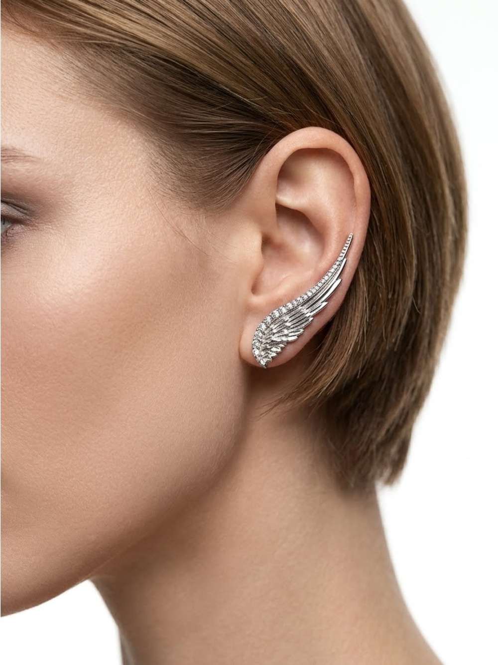 Sterling Silver Wing Statement Ear Climber